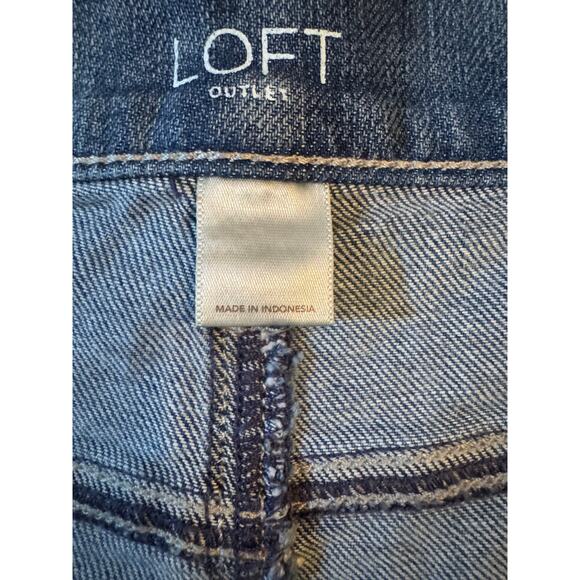 Loft Outlet Shorts Women's Sz 6 Cuffed Mid Rise Midi Cotton Spandex Rolled Denim - Picture 5 of 8